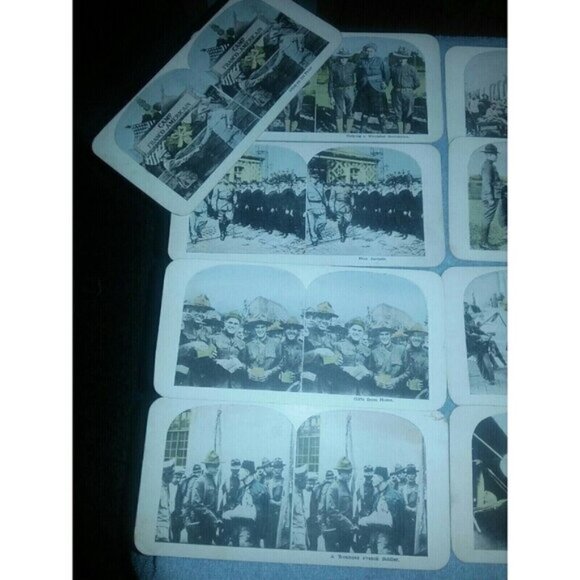 13 Lot WWI Stereoview Machine Guns Aeroplane Gas Mask Soldiers French American - Picture 2 of 9